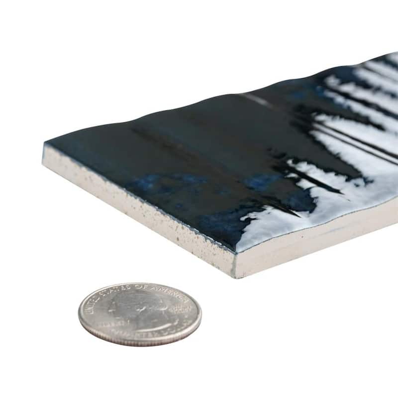 Merola Tile Joliet Prisma Sapphire 2.86" x 1.63" Ceramic Wall Tile On